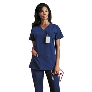 Jockey Scrub Shirt 4 Pockets Small New Navy Womens Ea