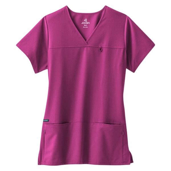 Jockey Scrub Shirt 4 Pockets Small Plum Womens Ea