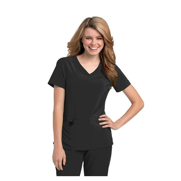 Urbane Scrub Shirt V-Neck 5X Large Black Womens Ea