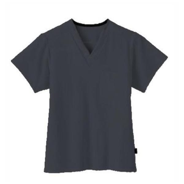 Jockey Scrub Shirt V-Neck 1 Pocket Short Sleeves Medium Charcoal Unisex Ea