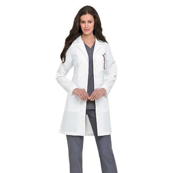 Lab Coat 3 Pockets Long Sleeves 38 in White Womens Ea