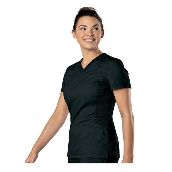 Scrub Shirt 65% Plstr/35% Ctn V-Neck 1 Pckt Short Sleeves 2X Large Blk Unisex Ea