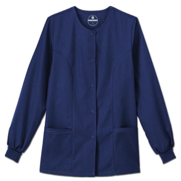 Fundamentals Warm-Up Jacket 2 Pockets Long Sleeves 28 in Small Navy Womens Ea