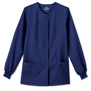 Fundamentals Warm-Up Jacket 2 Pockets Long Sleeves 28 in X-Large Navy Womens Ea
