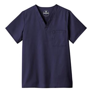 Scrub Shirt V-Neck 1 Pocket Set-In Sleeves 2X Large Navy Unisex Ea