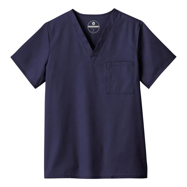 Scrub Shirt V-Neck 1 Pocket Set-In Sleeves 3X Large Navy Unisex Ea