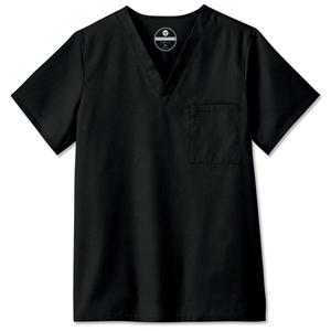 Scrub Shirt V-Neck 1 Pocket Set-In Sleeves X-Large Black Unisex Ea