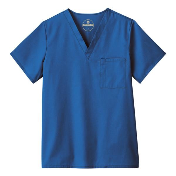 Scrub Shirt V-Neck 1 Pocket Set-In Sleeves 2X Large Royal Blue Unisex Ea