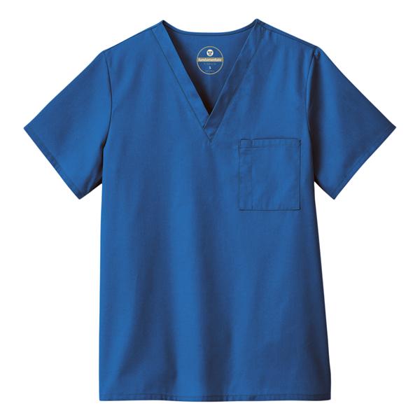 Scrub Shirt V-Neck 1 Pocket Set-In Sleeves 4X Large Royal Blue Unisex Ea