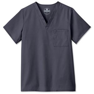 Scrub Shirt Poly/Ctn V-Neck 1 Pocket Set-In Sleeves Small Charcoal Unisex Ea