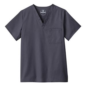 Scrub Shirt V-Neck 1 Pocket Set-In Sleeves 3X Large Charcoal Unisex Ea