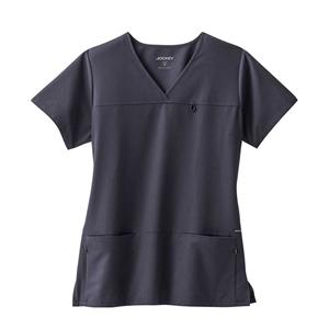 Jockey Scrub Shirt 4 Pockets Large Charcoal Womens Ea