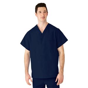 Scrub Shirt V-Neck Short Sleeves Small Navy Ea