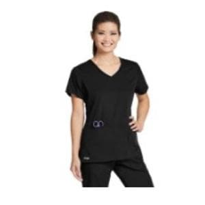 Scrub Top V-Neck 4 Pockets Medium Black Ea