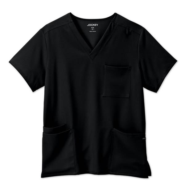 Jockey Scrub Scrub Top V-Neck 4 Pockets Large Black Unisex Ea