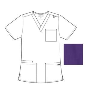 Jockey Scrub Scrub Top V-Neck 4 Pockets Short Sleeves X-Small Purple Unisex Ea