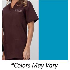 Scrub Top V-Neck 3 Pockets Set-In Sleeves Small Pacific Blue Unisex Ea