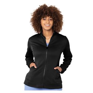 Urbane Warm-Up Jacket 3 Pockets Long Sleeves Medium Black Womens Ea