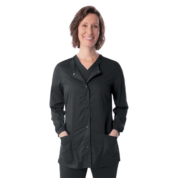 Proflex Warm-Up Jacket 3 Pockets Long Sleeves / Knit Cuff Medium Black Womens Ea