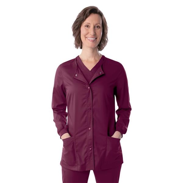 Proflex Warm-Up Jacket 3 Pockets Long Sleeves / Knit Cuff Small Wine Womens Ea