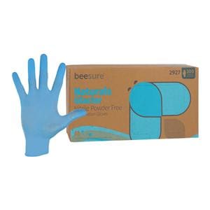BeeSure Naturals Glacier Nitrile Exam Gloves Medium Blue Non-Sterile