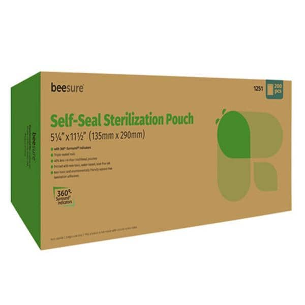 BeeSure Sterilization Pouch 5.25 in x 11 in 10Bx/Ca