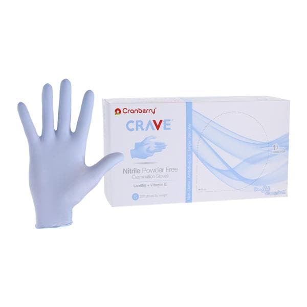 Crave Nitrile Exam Gloves Small Light Blue Non-Sterile