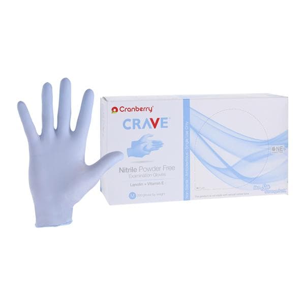 Crave Nitrile Exam Gloves Medium Light Blue Non-Sterile