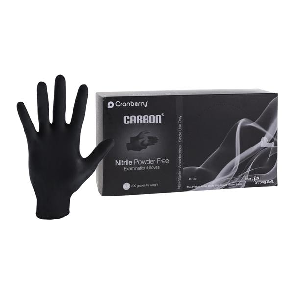 Carbon Nitrile Exam Gloves X-Small Black Non-Sterile