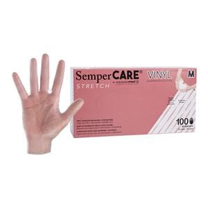 Sempercare Vinyl Exam Gloves Medium Cream Non-Sterile, 10 BX/CA