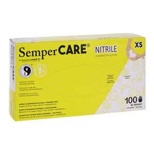 Sempercare Nitrile Exam Gloves X-Small Blue Non-Sterile, 10 BX/CA