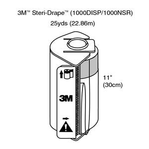 Steri-Drape 11"x25yd Non-Sterile Utility Drape Fenestrated