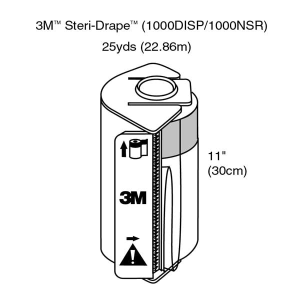 Steri-Drape 11"x25yd Non-Sterile Utility Drape Fenestrated