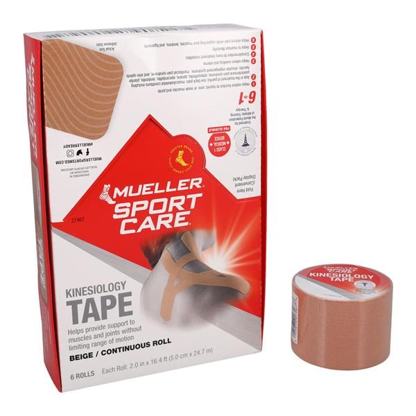 Kinesiology Tape Cotton/Elastic 2"x16.5 Beige Non-Sterile 6/Cr