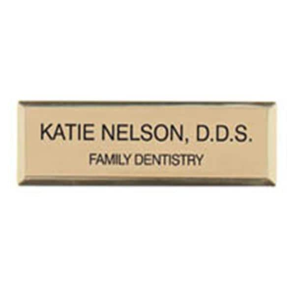 Pocket Name Badge Gold 0.75 in x 2.75 in Ea