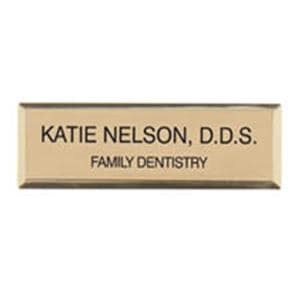 Engraved Name Badge Gold 0.75 in x 2.75 in Ea