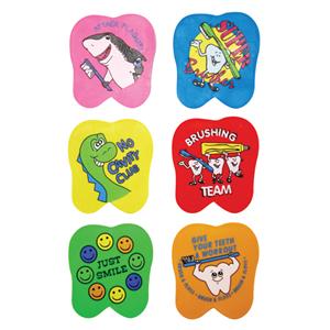 Erasers Tooth Assorted Colors With Dental Sayings 72/Pk