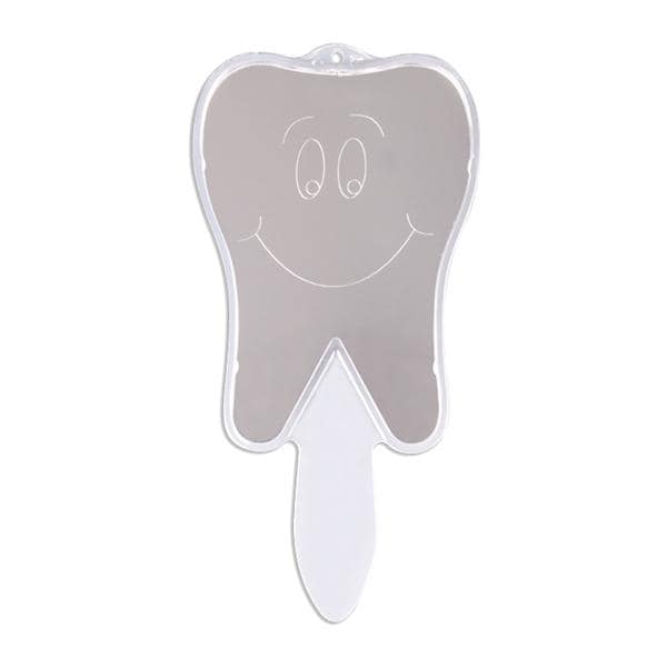 Hand Mirror Smile Tooth Acrylic 10 in Tooth Shaped Ea