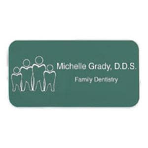 Engraved Name Badge Plastic 1.5 in x 3 in Ea