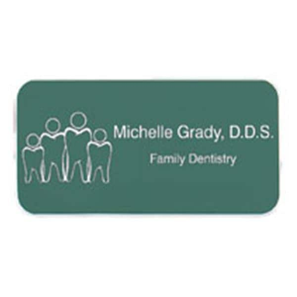 Engraved Name Badge Plastic 1.5 in x 3 in Ea