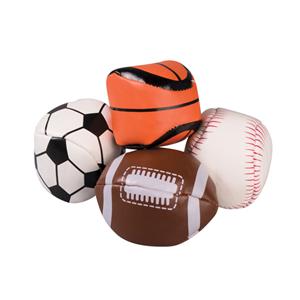 Toy Sports Kick Bag Balls Assorted Colors 3 in 24/pk