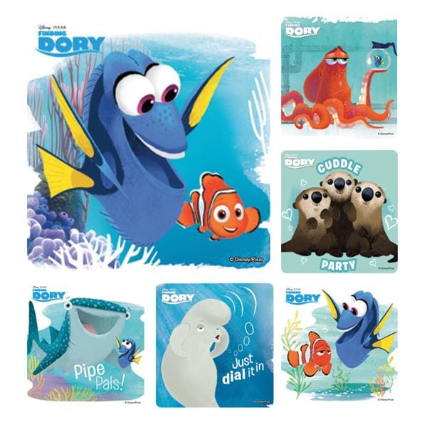 Stickers 2.5 in x 2.5 in Finding Dory Assorted 100/Rl