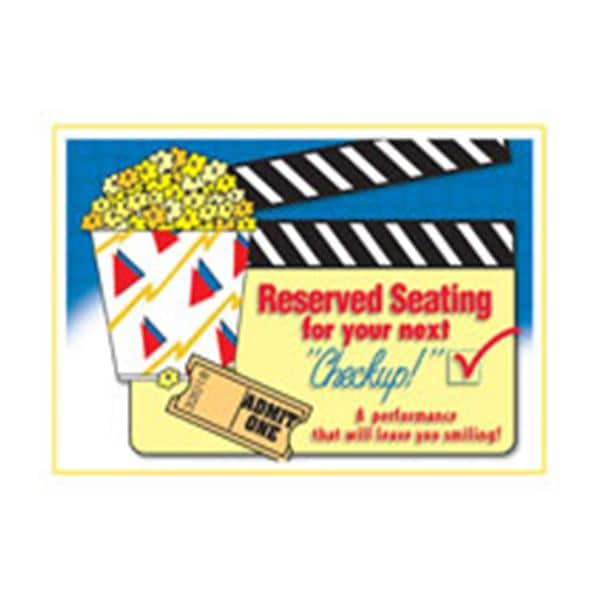 Imprinted Recall Cards Movie Seating 4 in x 6 in 250/Pk