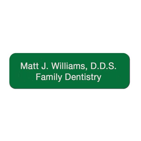 Engraved Name Badge Plastic 1 in x 3.5 in Ea