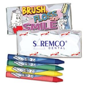 Imprinted Crayon Box Dental Themed 4 Crayons/Box 300Bx/Pk