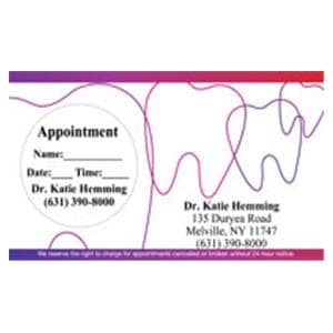 Peel N Stick Appointment Card Teeth Line Art 500/Bx