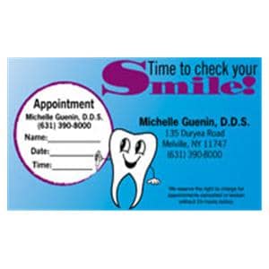 Peel N Stick Appointment Card Check Smile 500/Bx