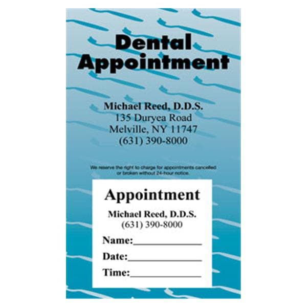 Peel N Stick Appointment Card Teal Waves 500/Bx