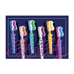 Laser 4-Up Recall Cards 6 Neon Brushes 8.5 in x 11 in 200/Pk