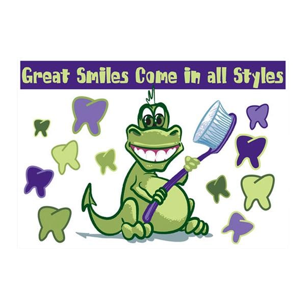 Imprinted Recall Cards Dino Great Smiles 4 in x 6 in 250/Pk